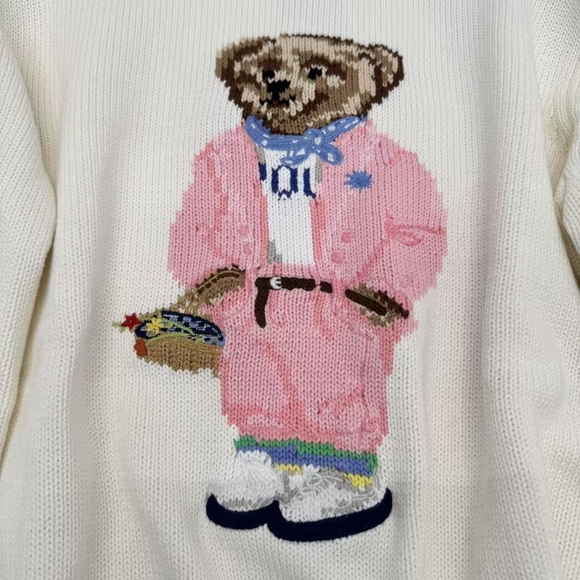 White Polo Ralph Lauren Bear Sweater - Picture 2 of 9